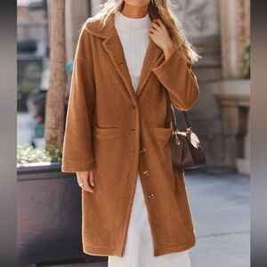 CUPSHE Hibernation Station Brown Coat Size S